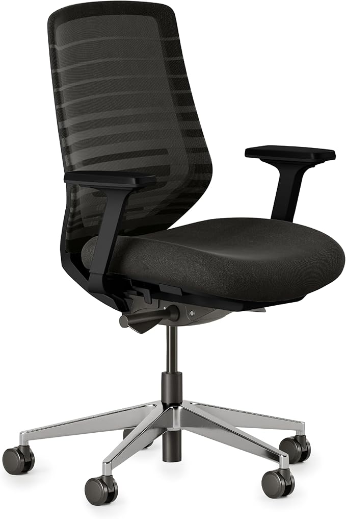 Branch Ergonomic Chair - A Versatile Desk Chair with Adjustable Lumbar Support, Breathable Mesh Backrest, and Smooth Wheels - Experience Optimal Comfort and Support - All Black