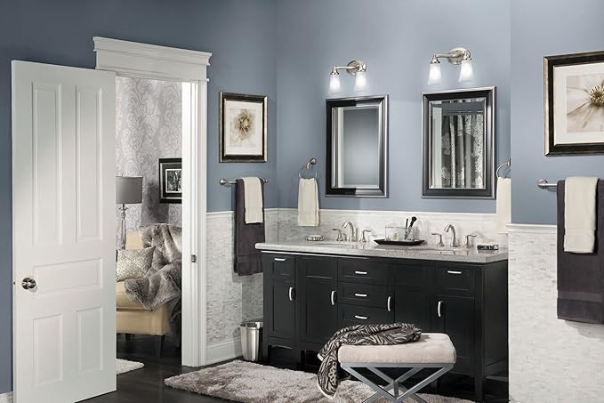 Moen YB2818BN Eva Collection Transitional 18-Inch Wall-Mounted Single-Towel Bar, Hand Towel Storage Rod in Brushed Nickel for Bathroom