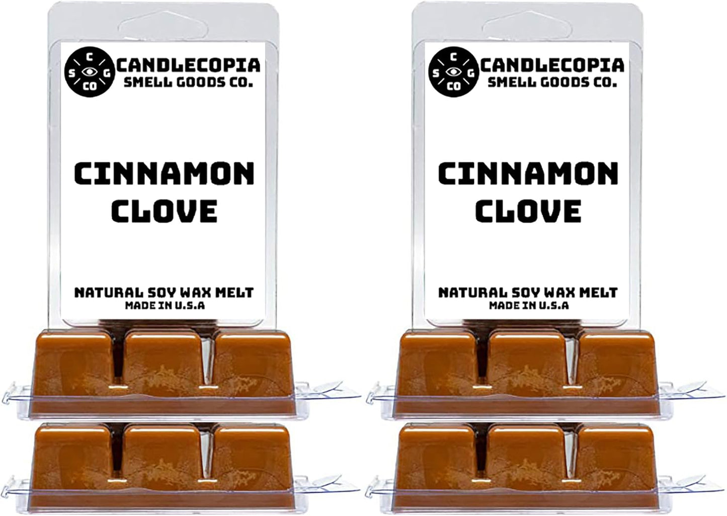 Cinnamon Clove Scented Hand Poured Vegan Wax Melts, 36 Scented Wax Cubes, 19.2 Ounces in 6 x 6-Packs