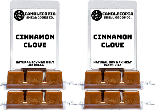 Cinnamon Clove Scented Hand Poured Vegan Wax Melts, 36 Scented Wax Cubes, 19.2 Ounces in 6 x 6-Packs