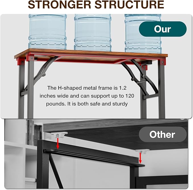 TEMI Small Computer Desk Folding Table - No Assembly, Compact 35.8" Foldable Desk with Power Outlets & USB Charging Port, Portable Small Office Desk, Ideal Mini Study Table for Narrow Spaces, Brown