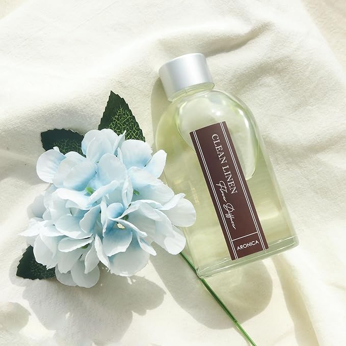 Aronica Clean Linen Reed Diffuser for Bathroom Decor, Room Fresheners for Home Long Lasting, Accesorio Para Hogar, House Registry Idea, Bathroom Smelling Good, Aesthetic Room Decor, Apartment House