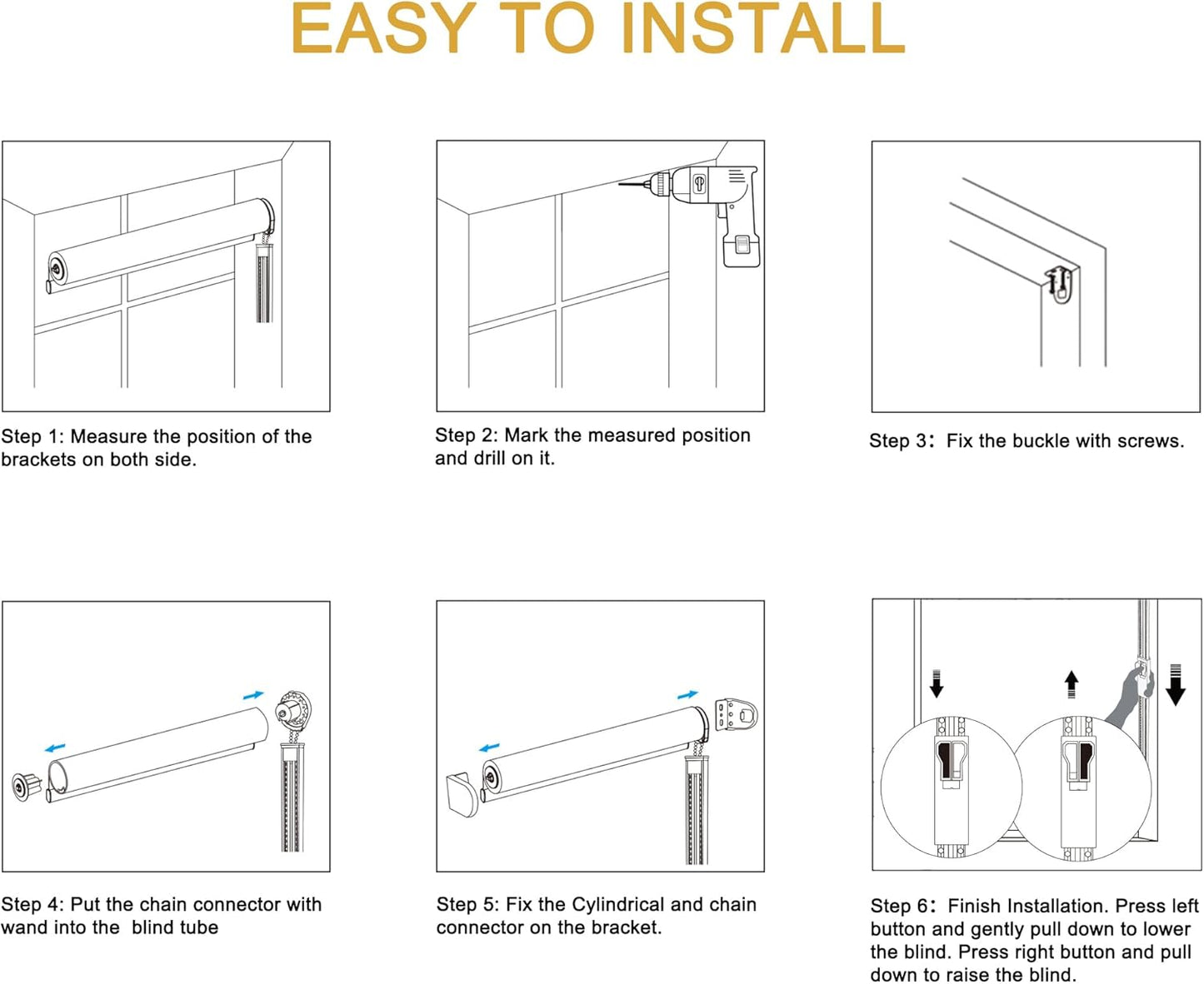 Homebox 50% Blackout Light Filtering Blinds for Windows,Room Darkening Roller Shades Roll up and Pull Down Blind Shades for Home Office 58" W×72" H Milk White