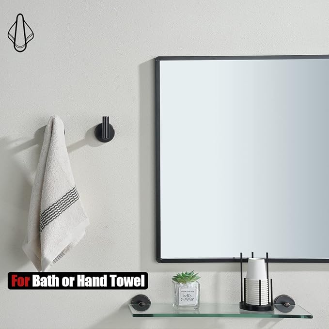 JQK Bathroom Towel Hook Oil Rubbed Bronze, 304 Stainless Steel 0.8mm Coat Robe Clothes Hook for Bathroom Kitchen Garage Wall Mounted (Pack of 2), TH100-ORB-P2