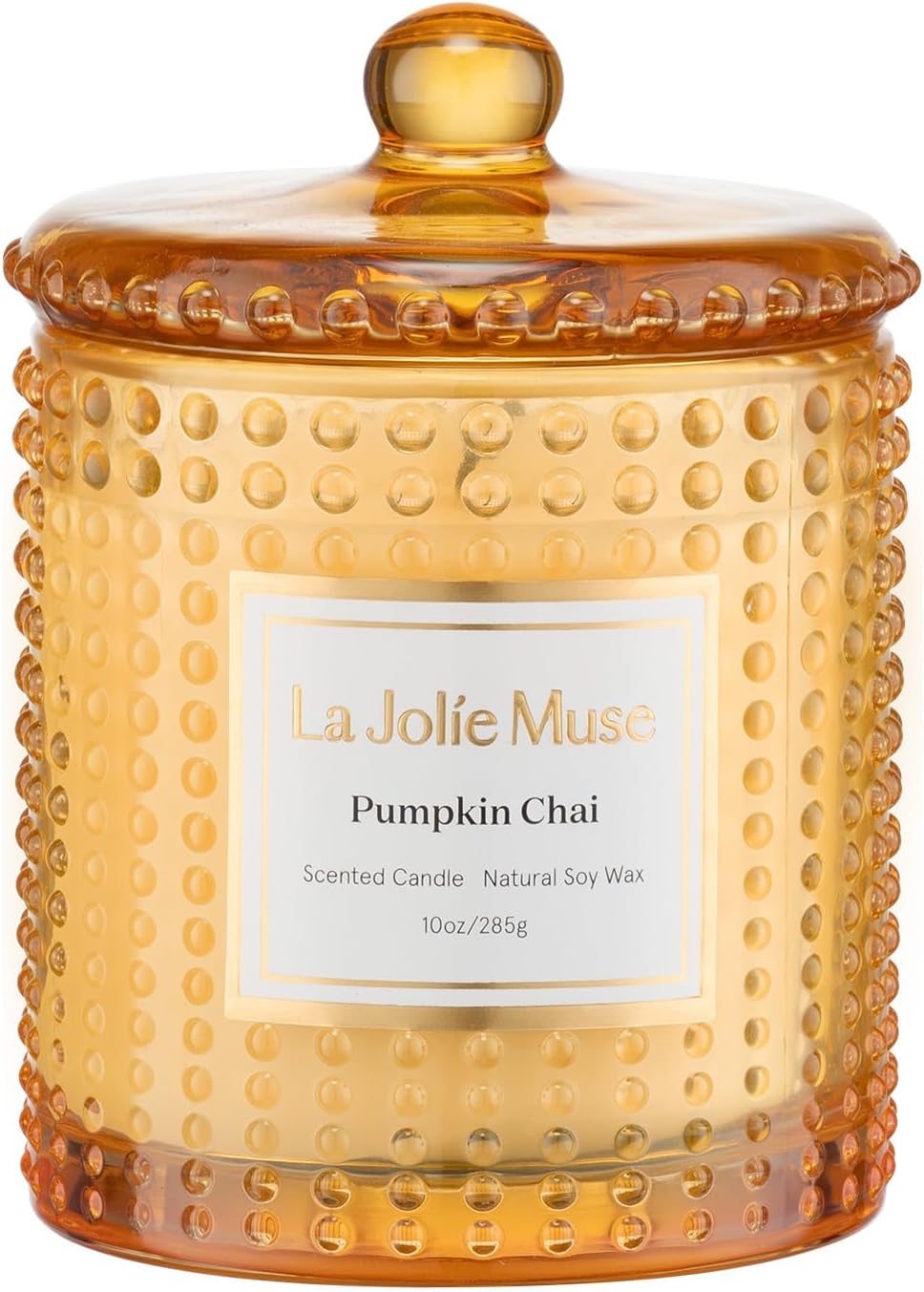 LA JOLIE MUSE Fall Candles – Pumpkin Candle with Spicy Chai & Vanilla | 10 oz Soy Wax Candle | 55 Hours Clean Burn | Autumn Home Décor & Hosting Gift