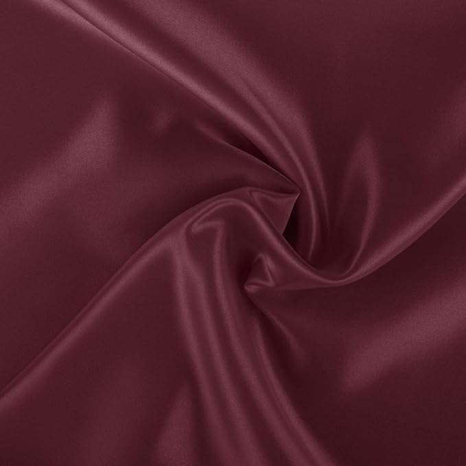 Satin Pillowcase with Zipper, for Hair and Skin Care, Feels Soft and Cool Like a Silk Pillowcase, Satin Pillow Cases 2 Pack, Slik Pillow Cover, Burgundy, Standard, Set of 2