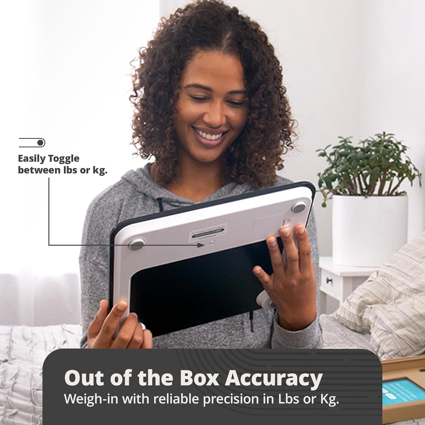 Greater Goods Digital AccuCheck Bathroom Scale for Body Weight, Capacity up to 400 lbs, Batteries Included, Black