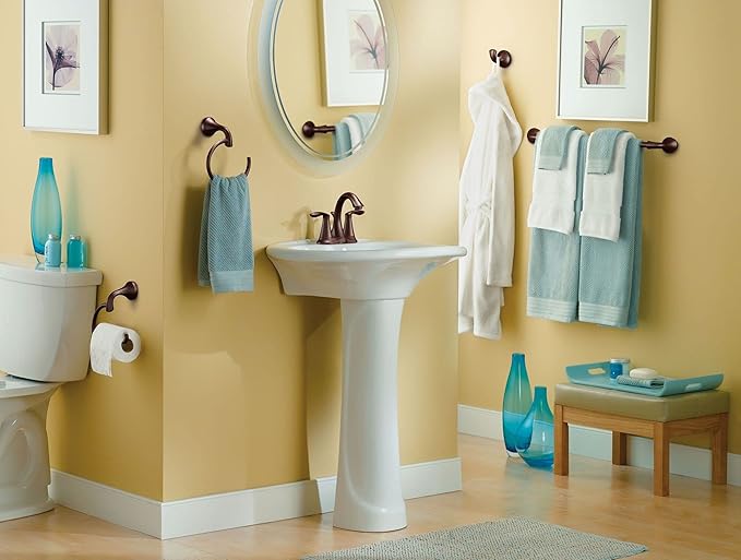 Moen Eva Oil Rubbed Bronze 18-Inch Single Towel Bar, YB2818ORB