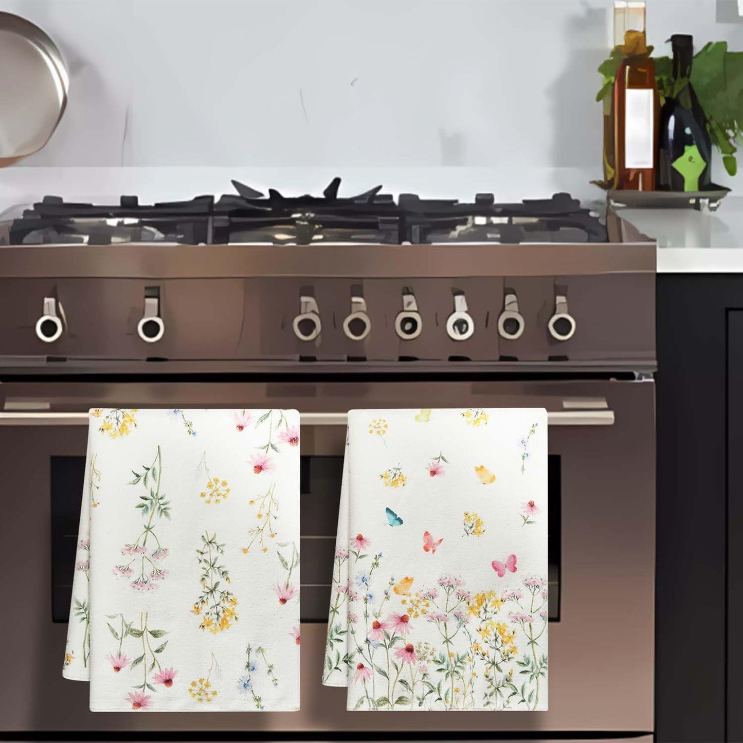 Kitchen Towels Seasonal Kitchen Towels Floral Dish Towels Kitchen Hand Towels Decorative Kitchen Tea Towels Decorative Set 2 Pcs of 18×26 Inch