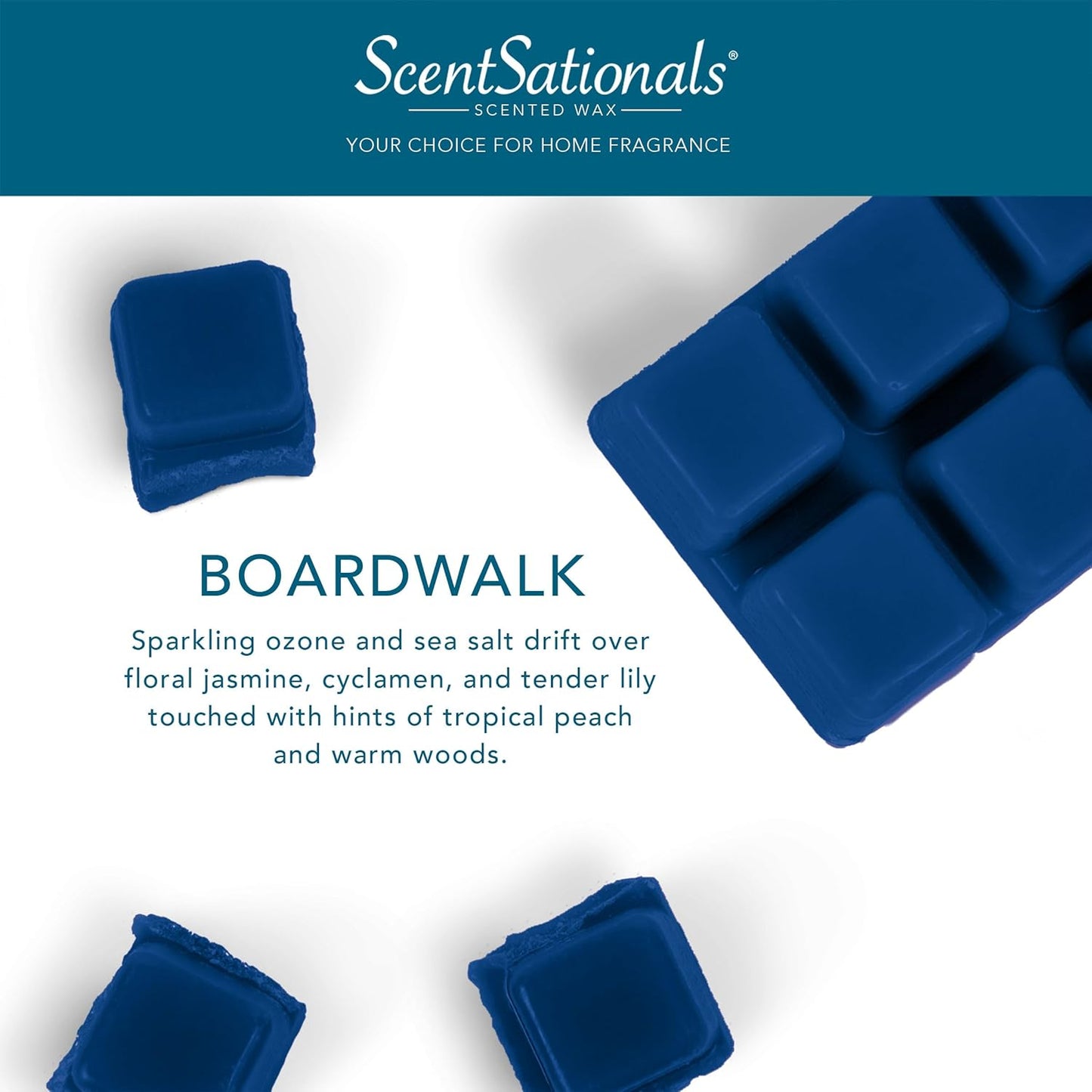 Scentsationals Wax Melts, Wax Cubes Strong Scent - Boardwalk - Long Lasting Scented for Warmer, 10oz (24-Cubes)