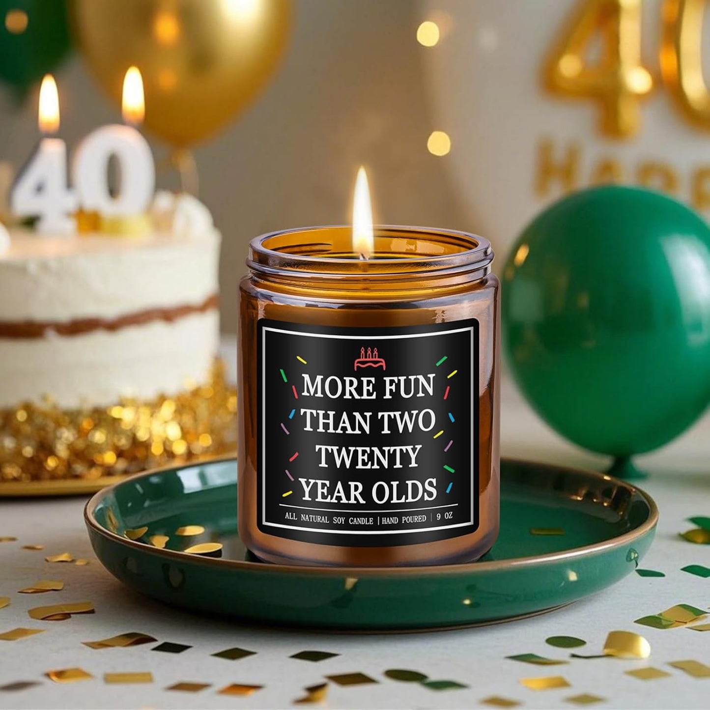 Homsolver 40th Birthday Gifts Men Women, 9OZ Lavender Scent 1985 40th Birthday Candles Gift for Him, Dad, Brother, Husband, Happy Birthday Decorations Candle with More 50 Hours Burn Time, Handmade