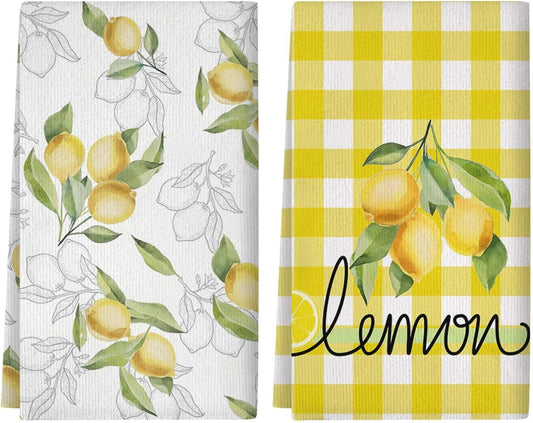 Summer Kitchen Towels Lemon Kitchen Towels Lemon Kitchen Decor Kitchen Hand Towels Decorative, 18×26 Inch