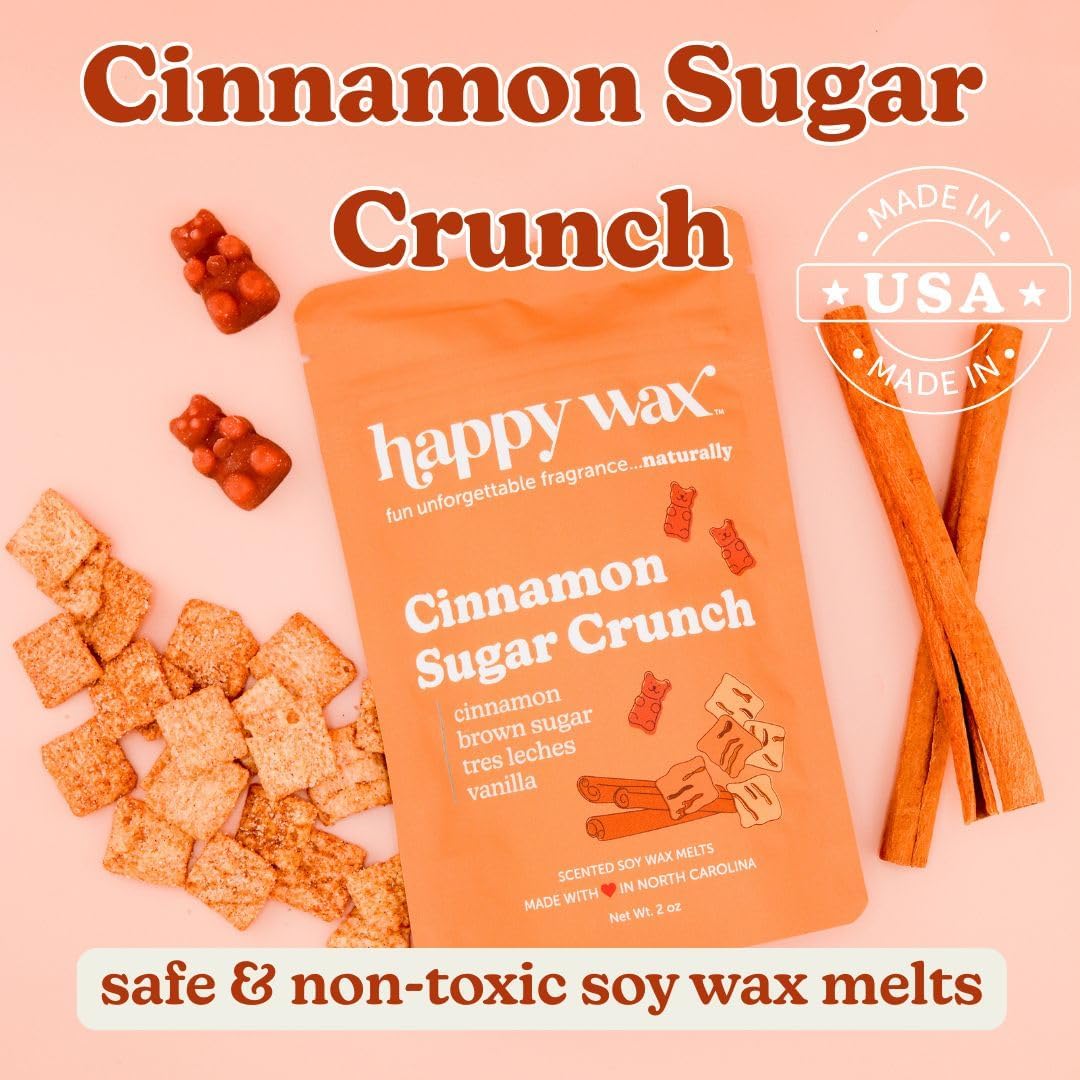 Happy Wax Cereal Mix Premium Scented Natural, Non Toxic Soy Wax Melts – 6 Total Oz. of Scented Wax Melts Includes: Cinnamon Sugar Crunch, Magic Marshmallows and Sweet Fruity Cereal