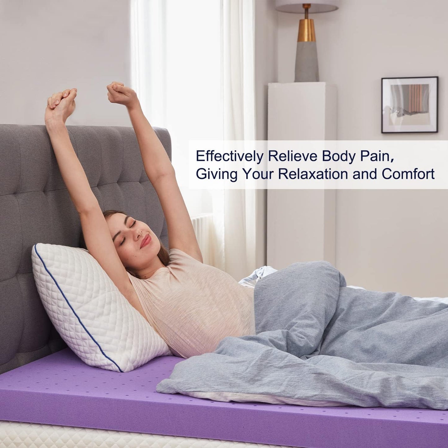 SINWEEK 2 Inch Gel Memory Foam Mattress Topper Ventilated Soft Pressure Relieve Mattress Pad, Breathable Bed Topper, CertiPUR-US Certified, Twin Size