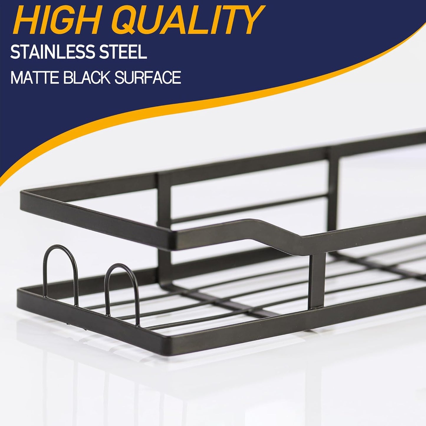 Premium 3 Pack Shower Caddy , Adhesive Bathroom Organizer And Storage Shelves , Rustproof Stainless Steel Shower Shelves With Large Capacity , Home & Kitchen Decor , No Drill , Space-Saving Design