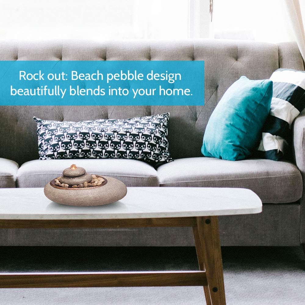 Homedics Mirra Oceanside Relaxation Fountain - Serene Decorative Home Decor, Natural