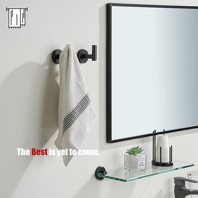 JQK Bathroom Towel Hook Oil Rubbed Bronze, 304 Stainless Steel 0.8mm Coat Robe Clothes Hook for Bathroom Kitchen Garage Wall Mounted (Pack of 4), TH100-ORB-P4