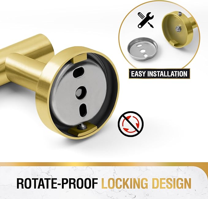 HITSLAM Gold 19.8 Inch Towel Bar for Bathroom, SUS304 Stainless Steel Bathroom Towel Rack Wall Mounted, Modern Home Decor Bath Towel Holder with Hardware Accessories