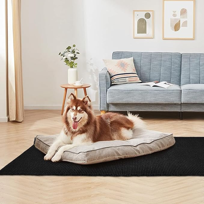 ZALL Waffle Bath Mat Black Super Absorbent Non Slip Bathroom Rug,Rhombus Geometric 24X72inch,Machine Washable Ultra Soft Floor Mats