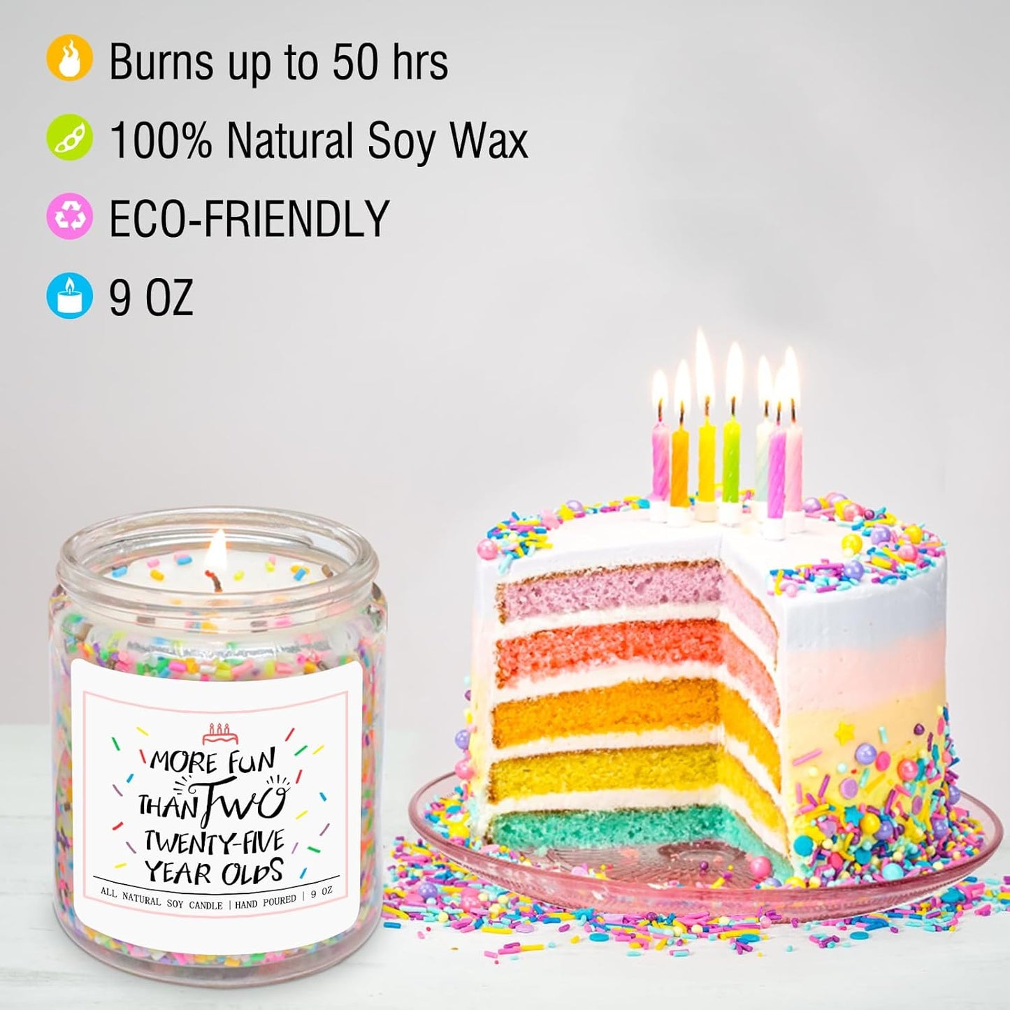 Homsolver 50th Birthday Gifts for Women, Best Ideas Birthday Decorations Candle Gift for Mom, Friends, Wife, Sister, Grandma, Vanilla Cream Scent Handmade Aromatherapy Candles