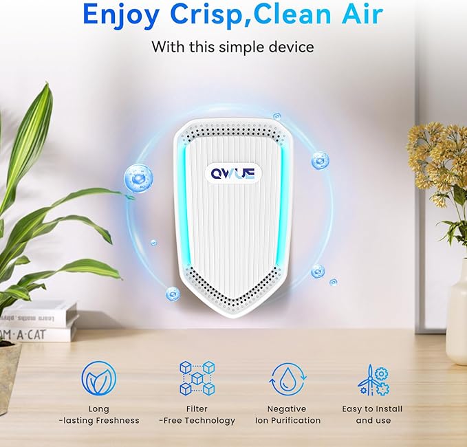 6Pack Air Ionizer Plug In, Filterless Home Negative Air Purifier, Quiet Air Freshener Portable Cleaner for Odors Smoke Dust, Air Purifiers for Home Office, Bedroom, Bathroom