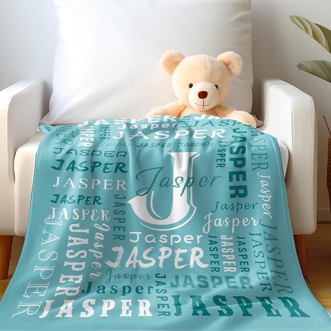 Ship Next Day, Custom Name Blanket - Printed in USA, Personalized Baby Blankets for Girls, Baby Blanket with Name, Ultra-Soft Cozy Fleece Blankets, Gifts for Boys & Girls Kids Teen Girl New Mom