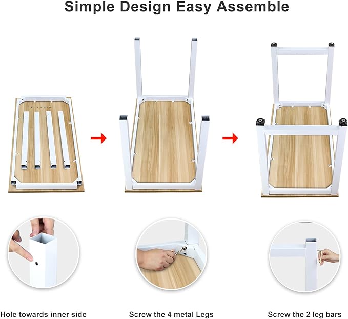 Tribesigns Computer Desk, 47 inch Modern Simple Office Desk Computer Table Study Writing Desk for Home Office, Light Walnut