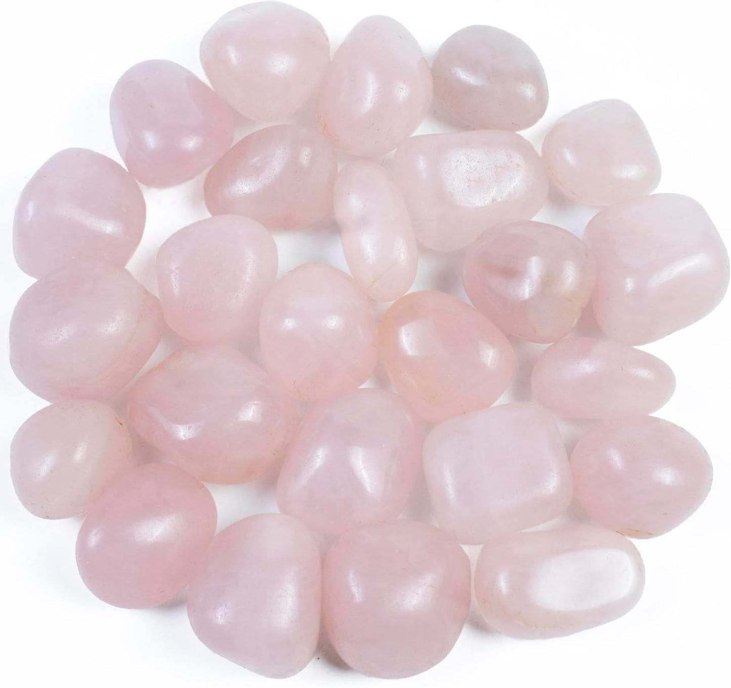 Crocon 1LB Rose Quartz Tumbled Stones and Crystals Bulk 2000+ Carats Natural Crystal Kit for Reiki Healing Polished, Mothers Day, Tumble Stones, Chakra Balancing, Gift, Home Decor Size : 20mm