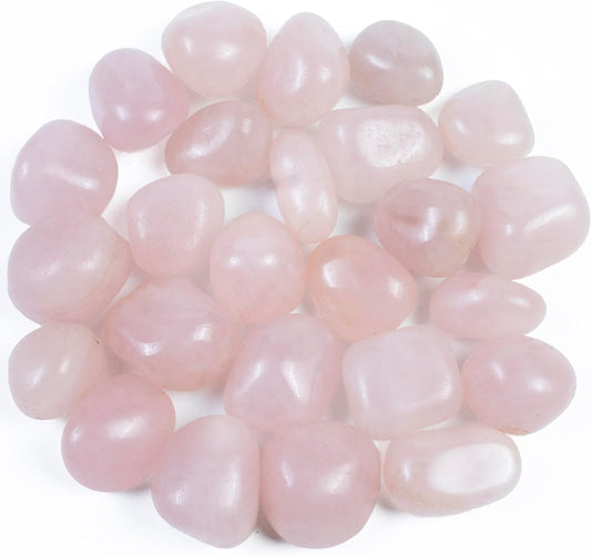 Crocon 1LB Rose Quartz Tumbled Stones and Crystals Bulk 2000+ Carats Natural Crystal Kit for Reiki Healing Polished, Mothers Day, Tumble Stones, Chakra Balancing, Gift, Home Decor Size : 20mm