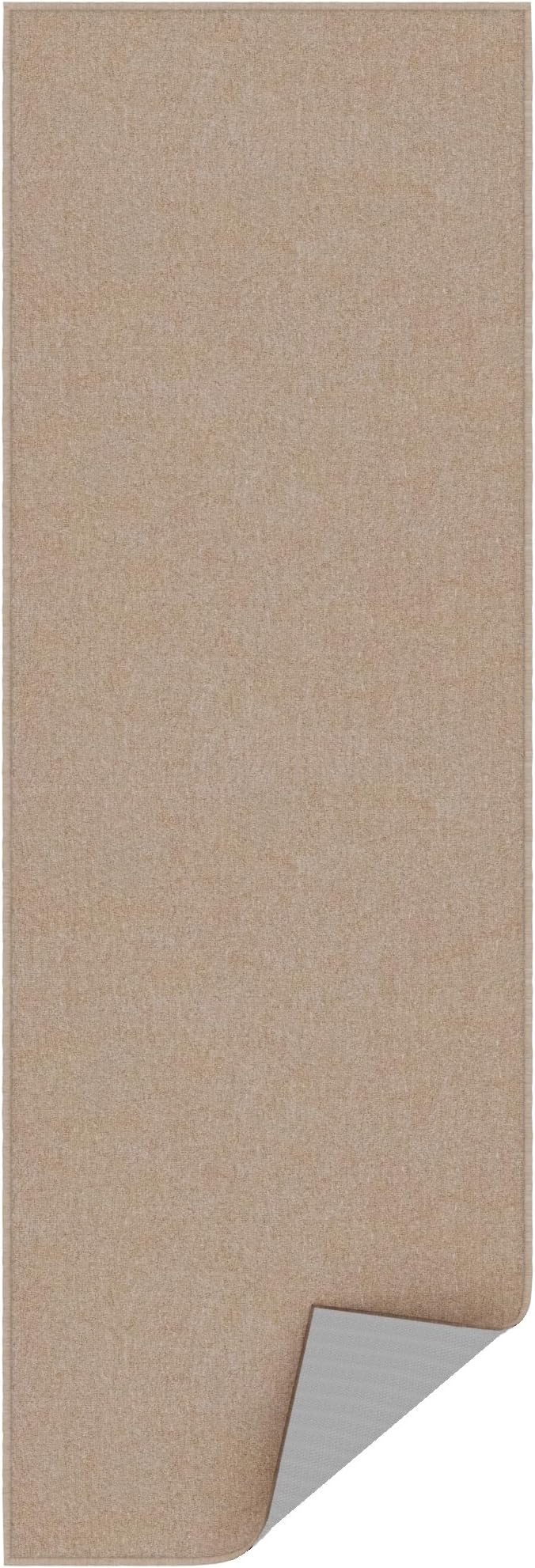 Ottomanson 20" x 59" Ultra-Thin Hallway Runner Rug - Durable Non-Slip Carpet for High-Traffic Areas - Fits Under Doors for Seamless Entry - Ideal for Kitchen, Entryway, Bedroom & Living Room, Beige