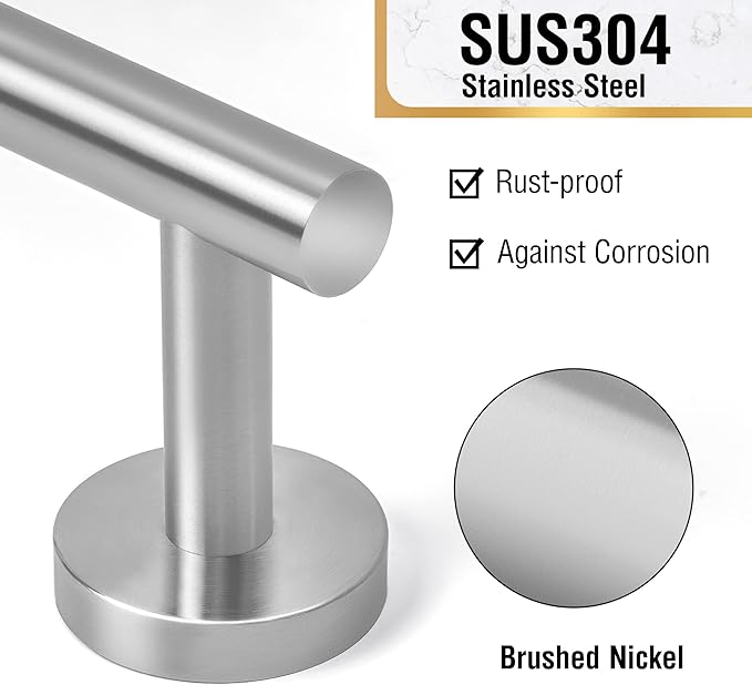 HITSLAM Brushed Nickel 31.6 Inch Towel Bar for Bathroom, SUS304 Stainless Steel Bathroom Towel Rack Wall Mounted, Modern Home Decor Bath Towel Holder with Hardware Accessories