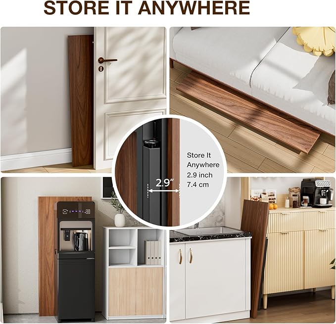 TEMI Small Computer Desk Folding Table - 43.3" Foldable Office Desk, No Assembly, Perfect for Small Spaces in Bedroom, Dorm, or Apartment, Portable Mini Desk or Study Table with Compact Design, Walnut