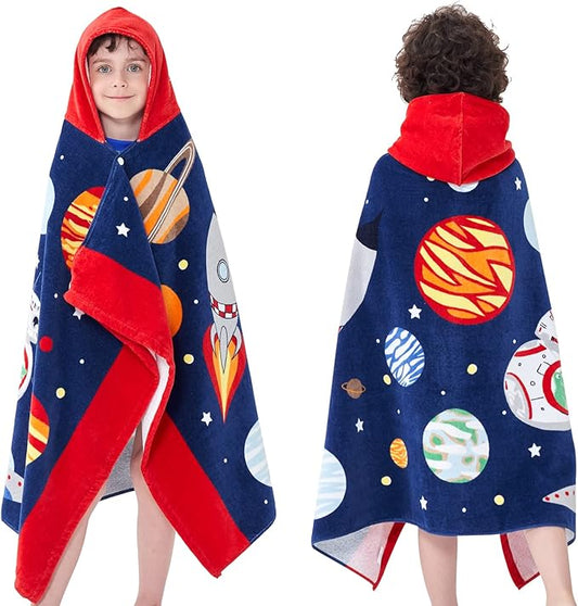 Kids Bath Towels, Kids Towel Girls Boys Hooded Beach,Bathroom,Pool Swim Towels 30 × 50 INCH Large Size Ultra Absorbent Cute Cartoon Animal Full Vitality 100% Cotton Wearable Wrap for Child