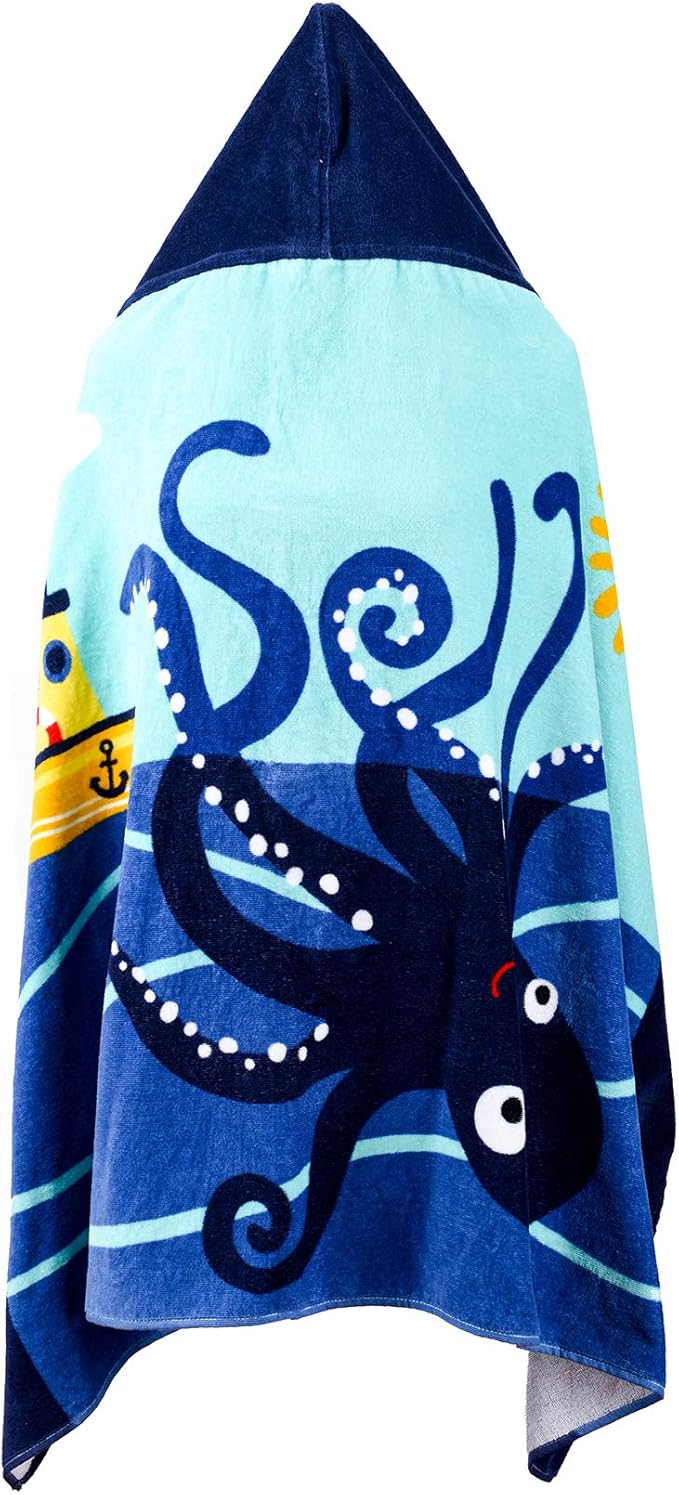 Kids Bath Towels, Kids Towel Girls Boys Hooded Beach,Bathroom,Pool Swim Towels 30 × 50 INCH Large Size Ultra Absorbent Cute Cartoon Animal Full Vitality 100% Cotton Wearable Wrap for Child