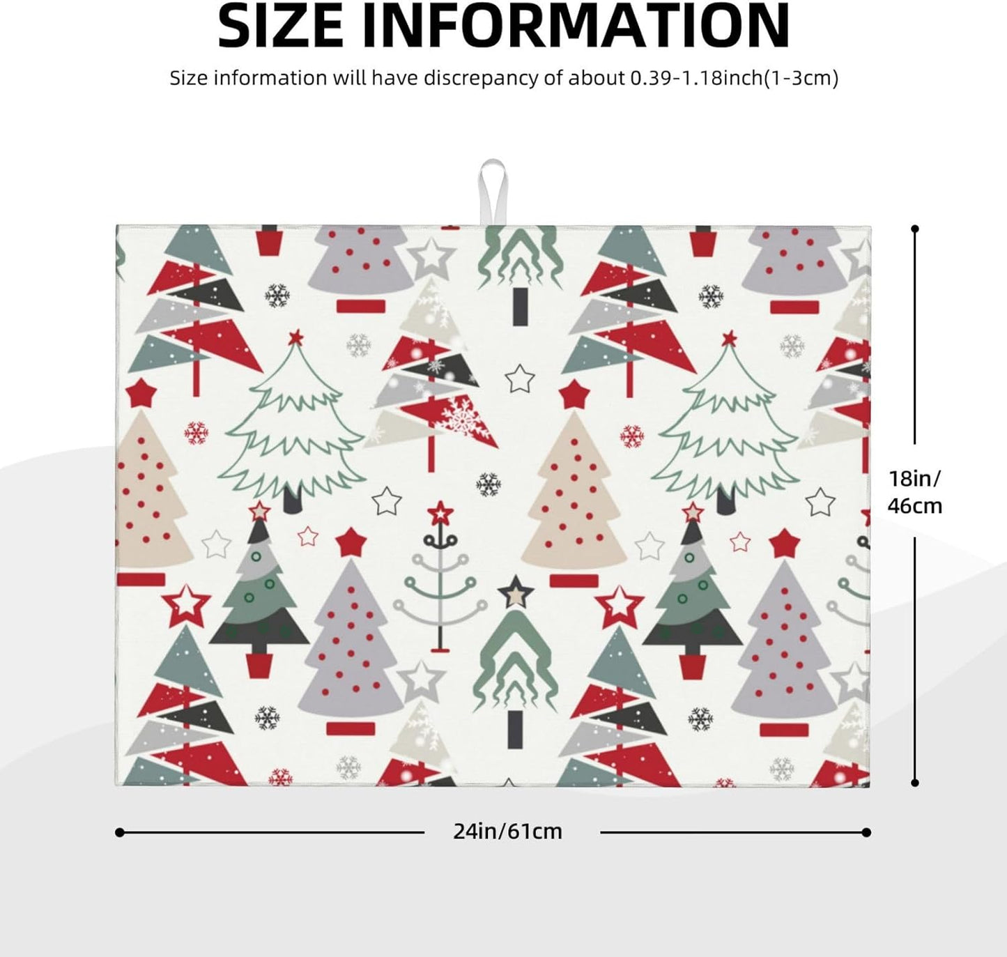 Beautiful Christmas Tree Dish Drying Mat 18x24 For Kitchen Counter Absorbent Microfiber Dishes Pad Dish Drainer Rack Mats Fast Dry Kitchen Accessories
