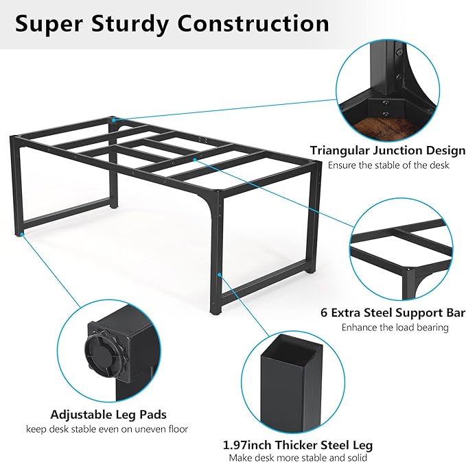 Tribesigns Modern Computer Desk, 70.8 x 35.4 inch Large Executive Office Desk Computer Table Study Writing Desk Workstation for Home Office,Rustic/Black