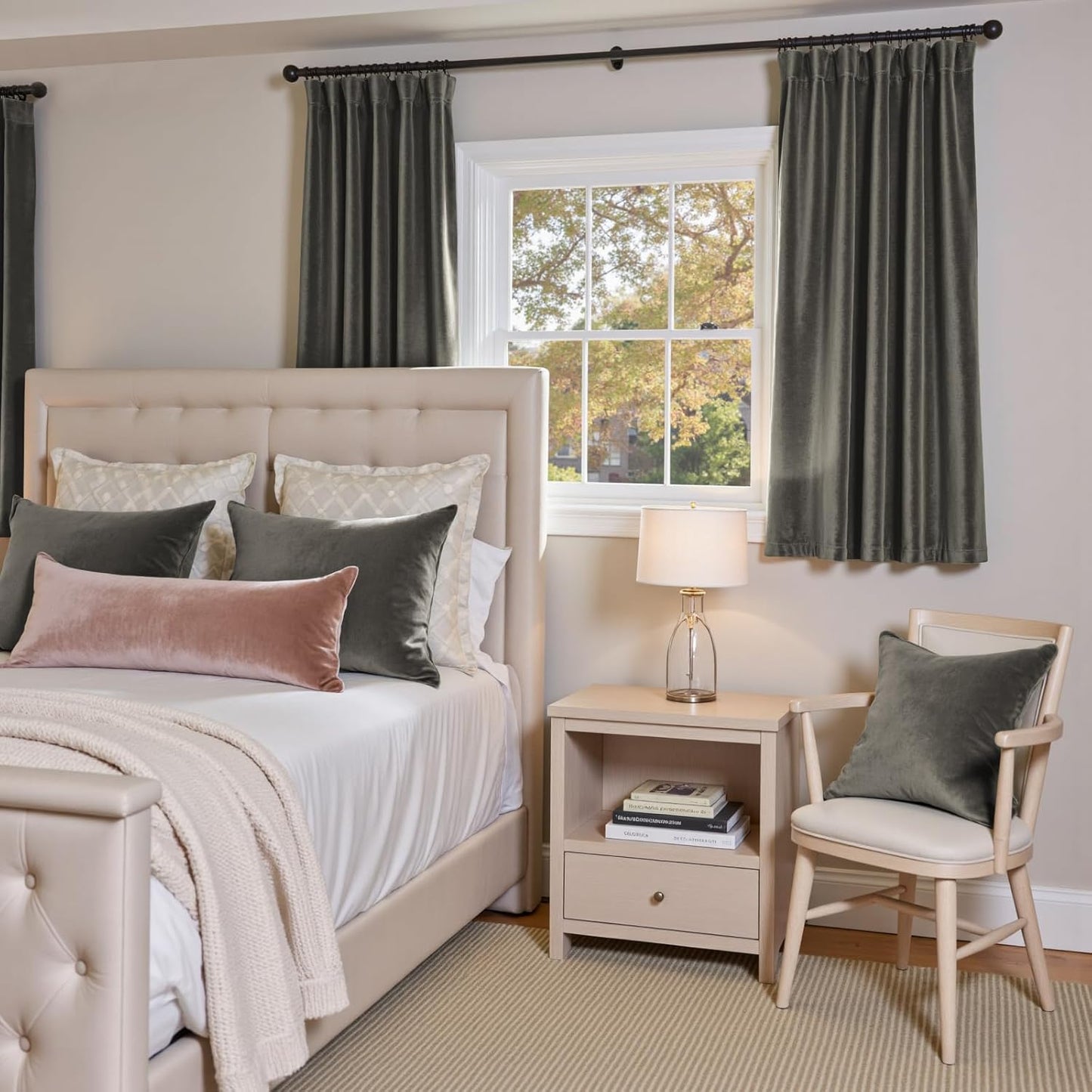 Lazzzy Grey Velvet Curtains 63 Inch Length Thermal Insulated Curtain Drapes for Bedroom Living Room Darkening Rod Pocket 2 Panels, W42 x L63