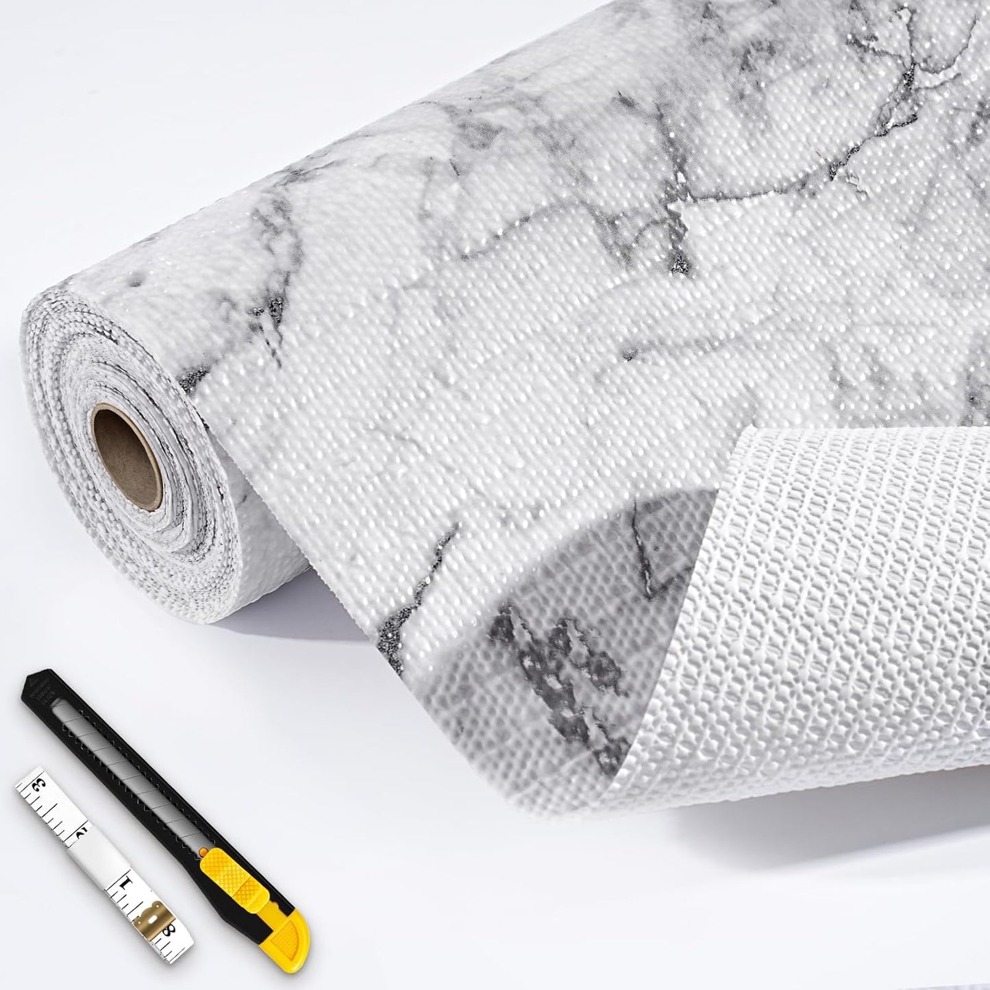 Drawer and Shelf Liner, Non-Adhesive Kitchen Cabinet Liners, Non Slip Shelf Paper Waterproof Washable Thickened for Dresser Pantry Shelve Bathroom Protector