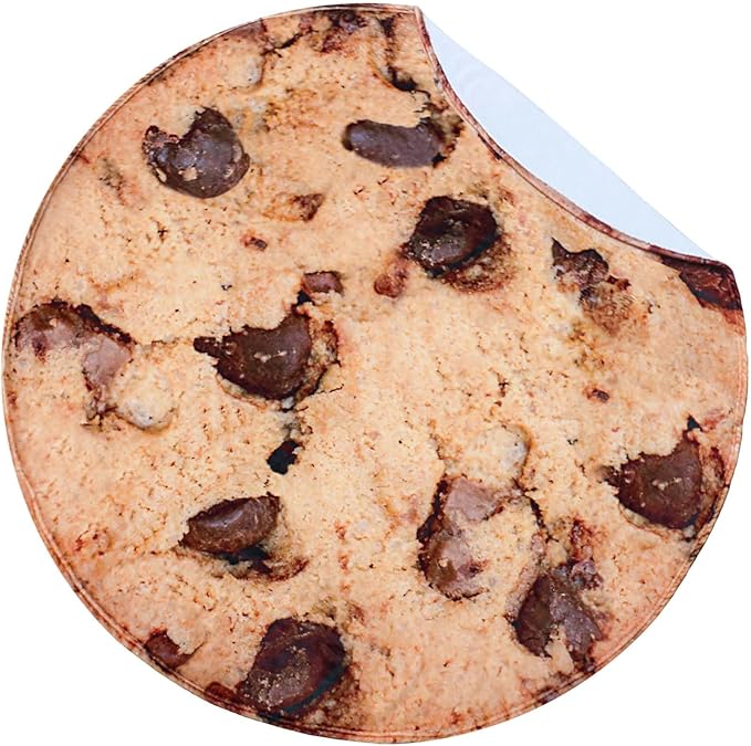 Vessia Giant Cookie Blanket, Realistic Funny Food Blanket for Adults and Kids, 300GSM Soft Chocolate Cookies Throw for Couch, Sofa, Bed, Fun Round Home Decor for All Seasons 60 inches