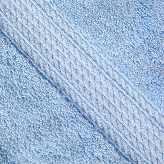 Superior Egyptian Cotton Pile Face Towel/Washcloth Set of 6, Ultra Soft Luxury Towels, Thick Plush Essentials, Absorbent Heavyweight, Guest Bath, Hotel, Spa, Home Bathroom, Shower Basics, Light Blue