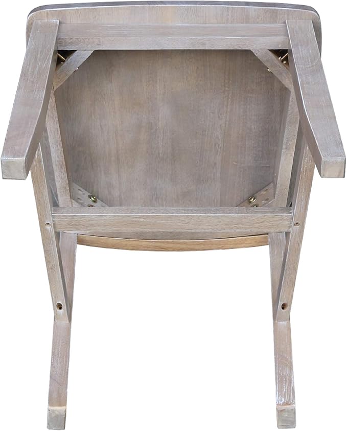 International Concepts Set of Two Cafe Dining Chairs, Washed Gray Taupe