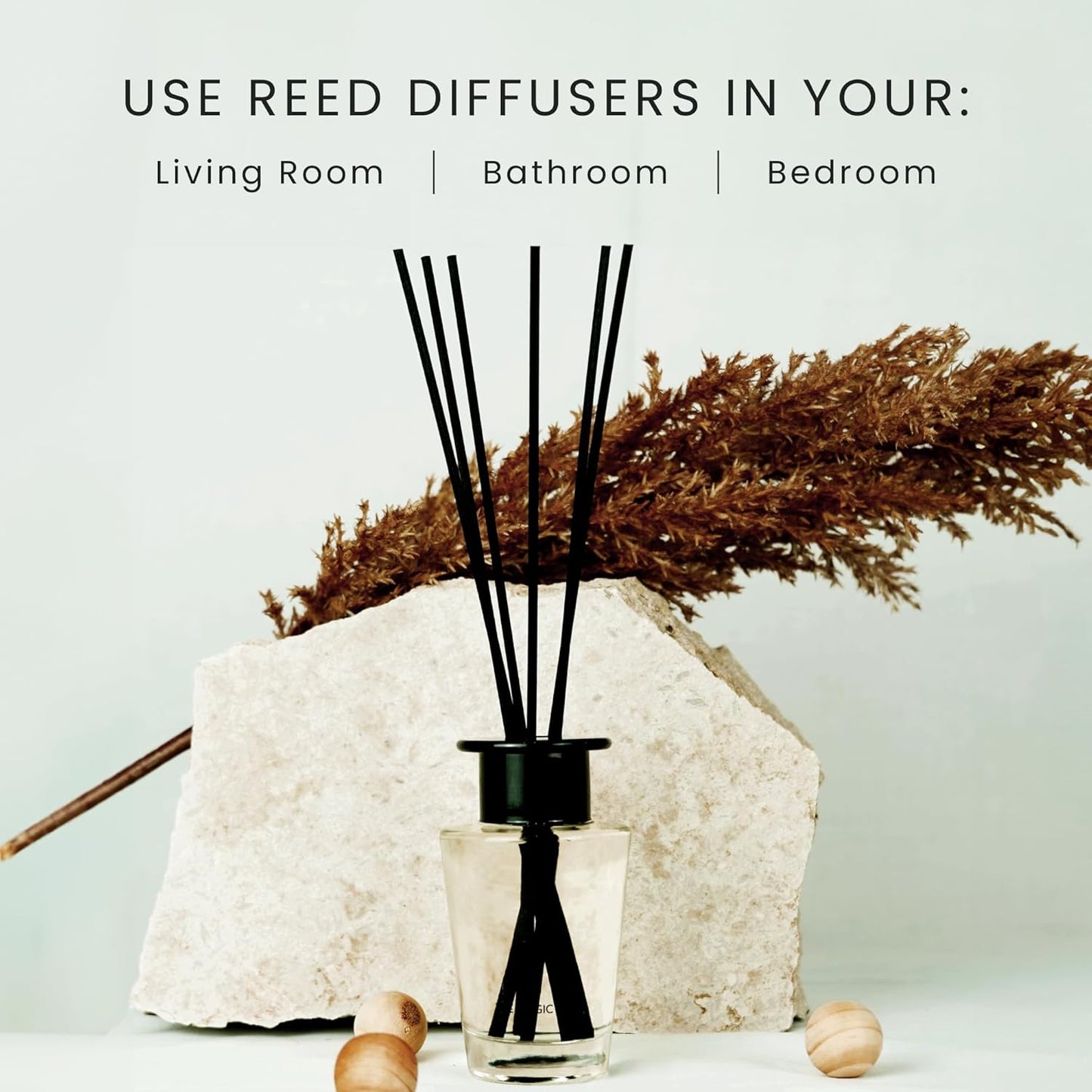 Vanilla Scent Reed Diffuser - Luxury Decorative Scent Diffusers for Home with Premium Fiber Reeds for Lasting Gentle Dispersal - Natural, Toxin-Free Vanilla Aroma Oil Diffuser Sticks