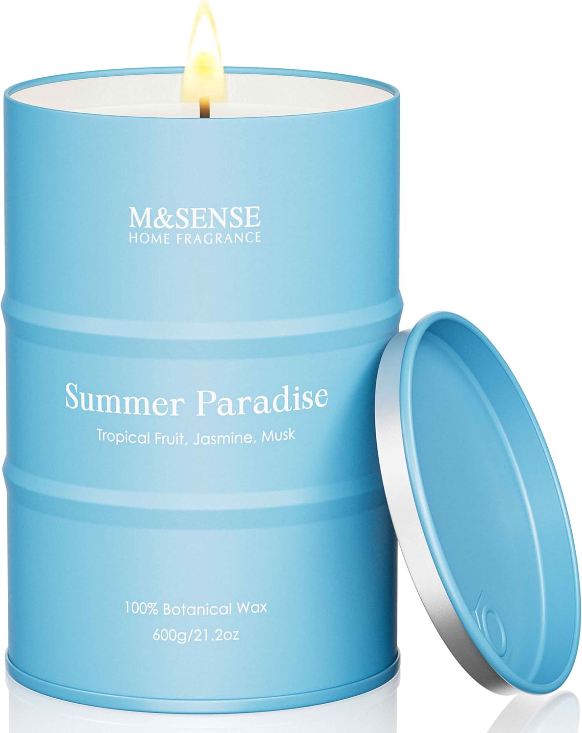 M&SENSE Summer Candles Large Beach Candle, Natural Soy Candles 21.2oz 120 Hour Slow Burning,Aromatherapy Candle for Stress Relief Meditation Relaxing