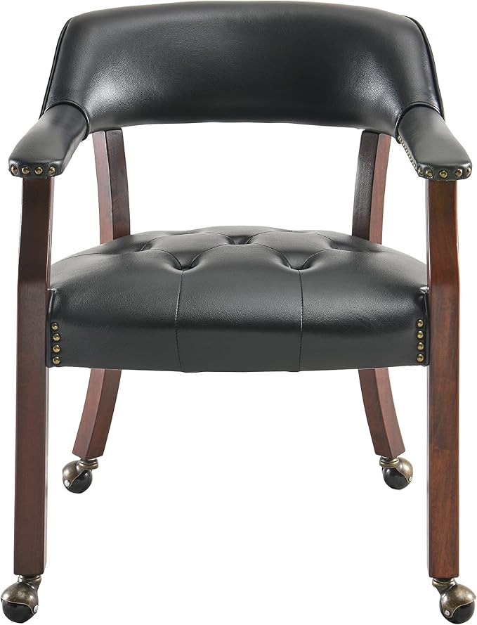 MODERION Dinning Chairs with Solid Wood Legs, Boss Caption's Chairs, Office Desk Chairs with Wheels, Classic Swivel Accent Chairs