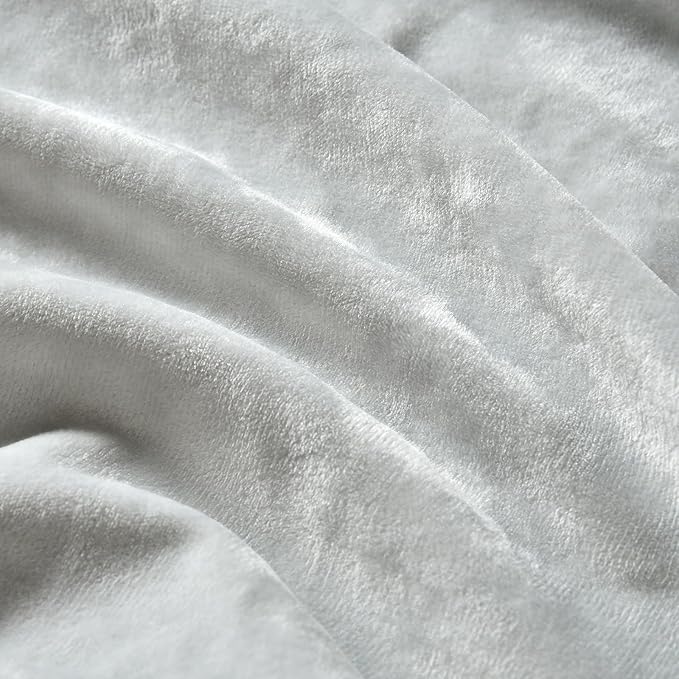 PHF Truly Velvet Fitted Sheet Only Queen Size, Luxury Super Soft Cozy Fuzzy Fleece Bottom Sheet, Deep Pocket Up to 16",Strenghth Elastic Band,Suitable for Fall Winter Spring,No Pillowcases,Sliver Grey