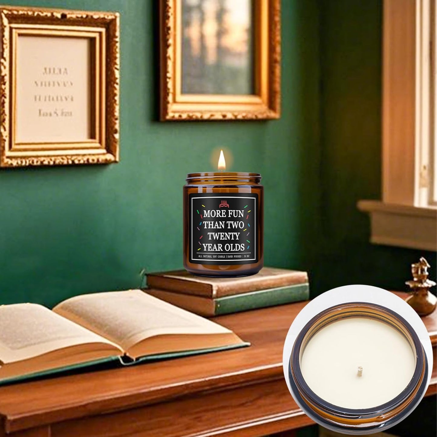 Homsolver 40th Birthday Gifts Men Women, 9OZ Lavender Scent 1985 40th Birthday Candles Gift for Him, Dad, Brother, Husband, Happy Birthday Decorations Candle with More 50 Hours Burn Time, Handmade