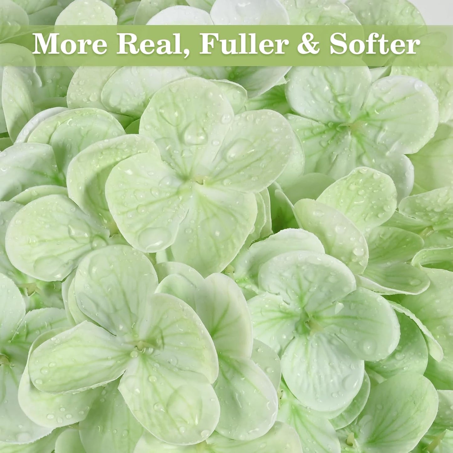 Artflower 4Pcs Real Touch Hydrangea Artificial Flowers, 22.5'' Light Green Full Latex Faux Hydrangea Flowers for Home Floral Arrangements Wedding Bouquets Kitchen Table Centerpiece Decorations