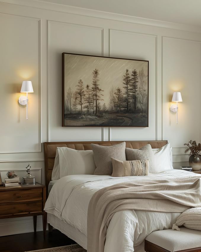 KDG Cordless Wall Sconces Set of 2, Wireless 5200mAh Rechargeable Battery LED Wall Lamps, Wall Lightings for Wall Painting, Outdoor, Garden, Living Room, Bedside, Hallway, Gifts, Night Light (White)