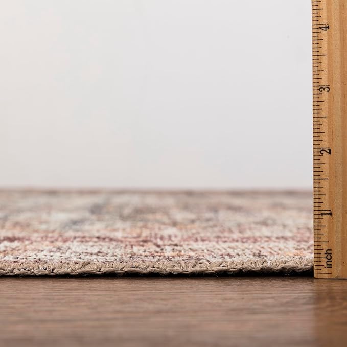 Keen Home Design 9x12 Rug - Machine Washable Area Rug with Non-Slip Backing, Ideal for Living Room, Dining Room, Bedroom - Vintage, Easy Clean, Durable, Low Pile - (9' x 12')