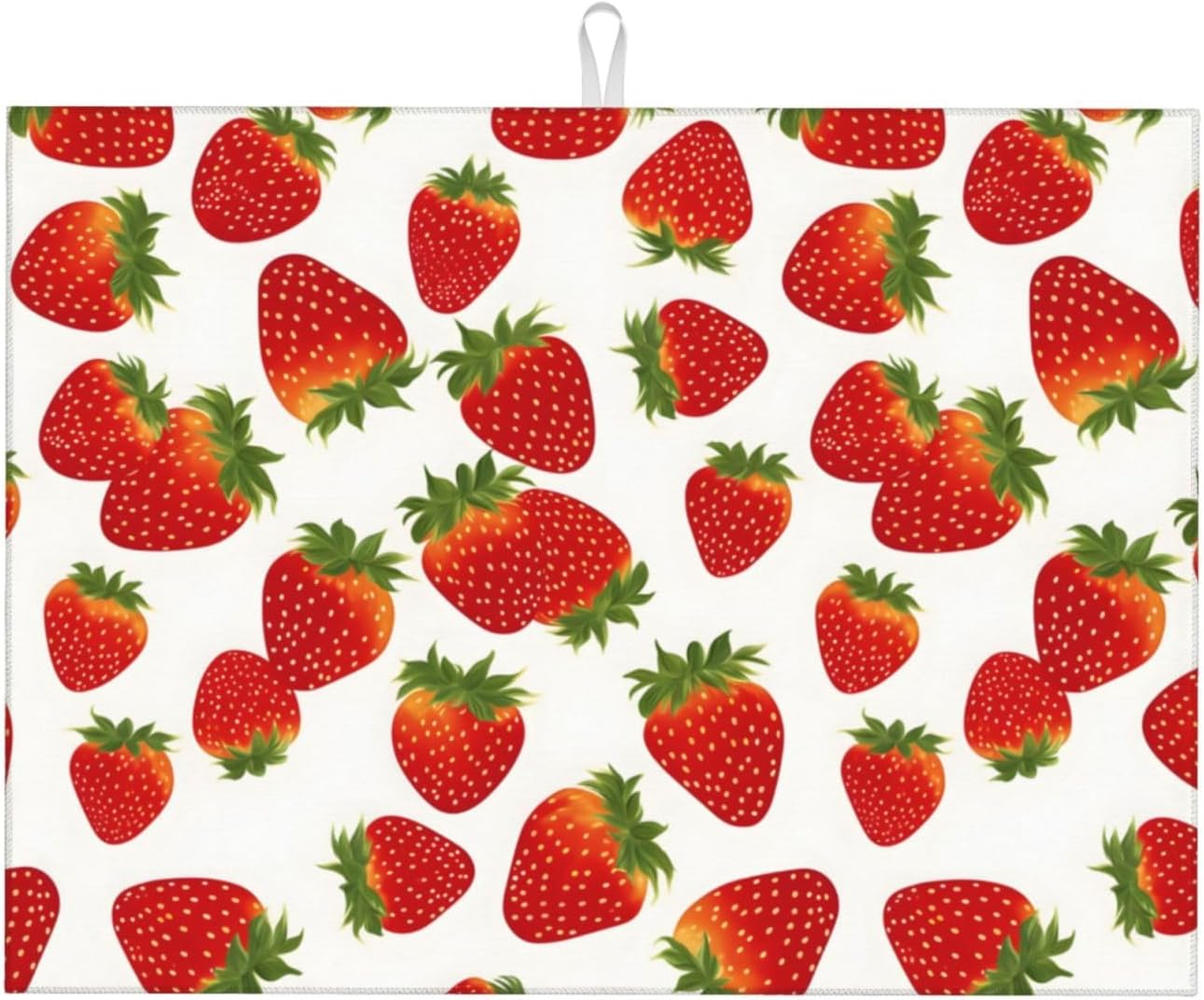 Cute Strawberry Dish Drying Mat For Kitchen Counter, Super Absorbent Microfiber Dish Drying Pad, Kitchen Gadgets For Easy Clean Multi-Use Large 18"x24"